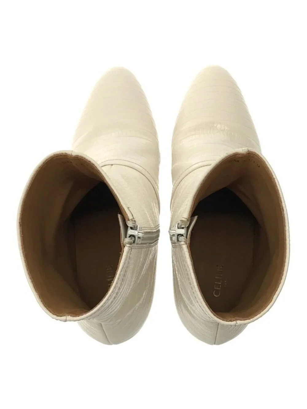 Celine Croc Shape Pressed Short Boots 34 White - Picture 4 of 10